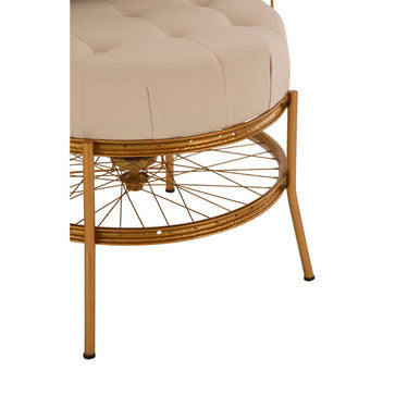 Mantis Gold Finish Wheel Design Chair With Cushion