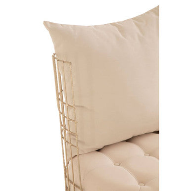 Mantis Champagne Gold Finish Wheel Design Chair