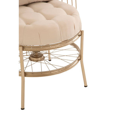 Mantis Champagne Gold Finish Wheel Design Chair