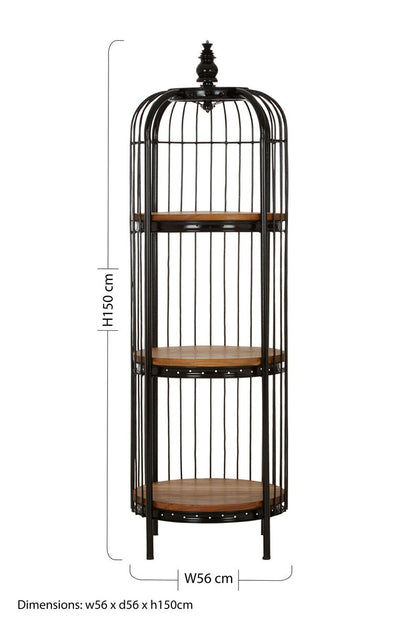 Mantis Medium 3 Tier Black Birdcage Shelf Unit
