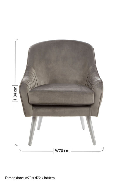 Louxor Grey Velvet Chair