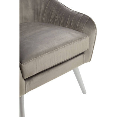 Louxor Grey Velvet Chair