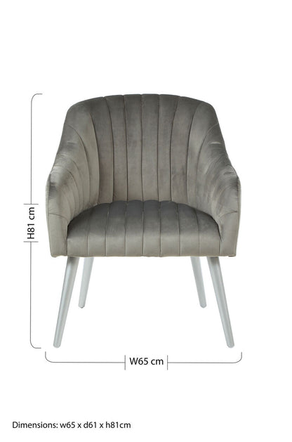 Louxor Grey Fabric Armchair