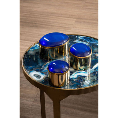 Vizzini Round Agate Side Table