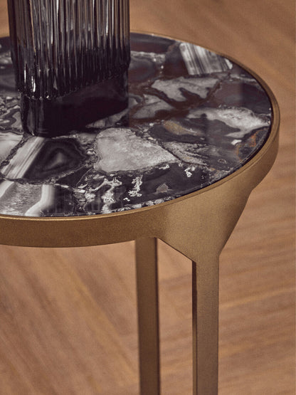 Vizzini Round Agate Side Table