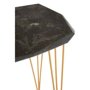 Relic Small Black Marble Top Side Table