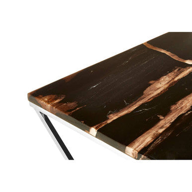 Relic Dark Petrified Wood Top Coffee Table