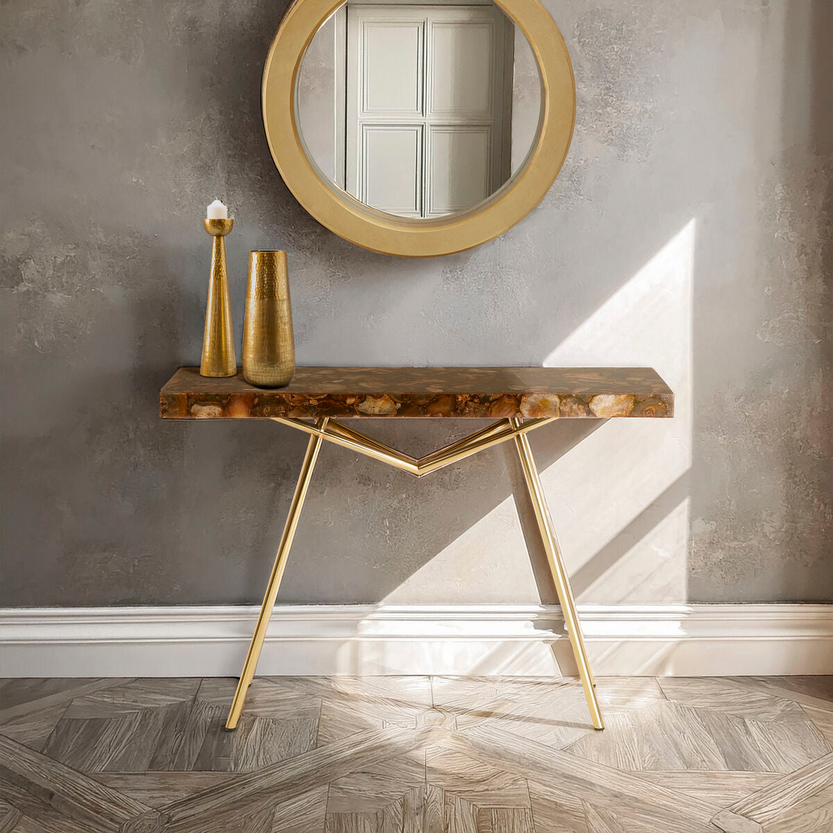 Relic Console Table With Agate Top