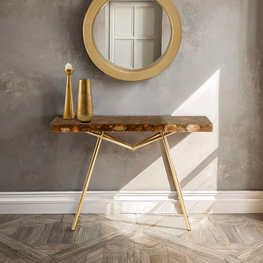 Relic Console Table With Agate Top