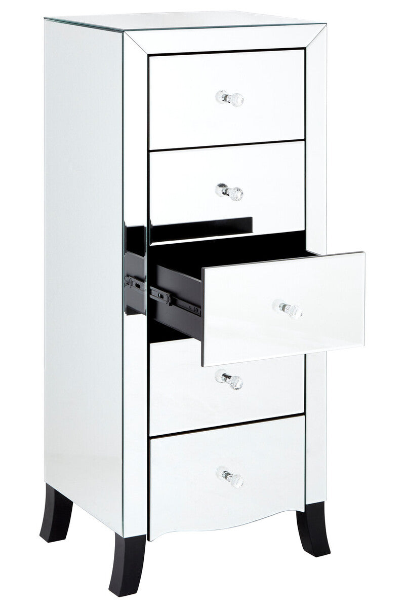 Graciela Chest of 5 Drawer With Mirror Frame