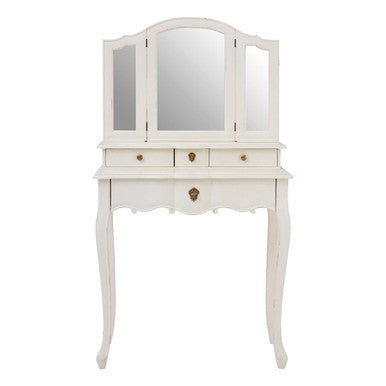 Loire Dressing Table With Mirror White