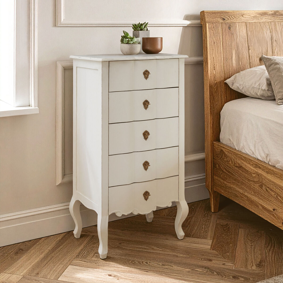 5 Drawer White Chest | Loire