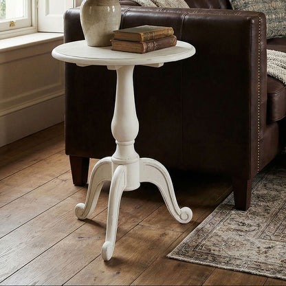 Loire Round White Pedestal Table