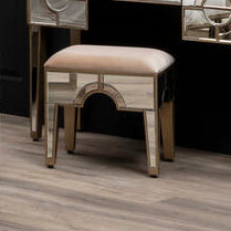 Knightsbridge Champagne Gold Fabric Stool