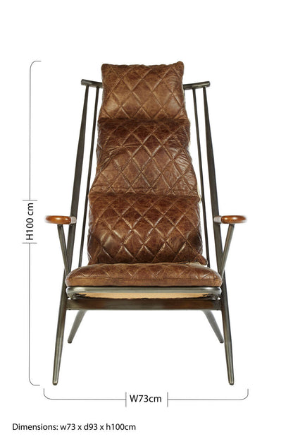 Hoxton Genuine Brown Leather Chair