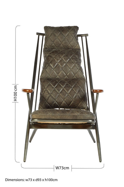 Hoxton Genuine Grey Leather Chair
