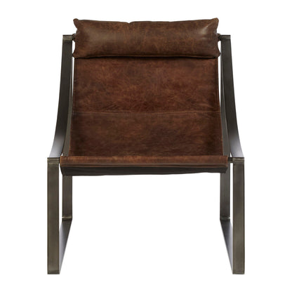 Hoxton Brown Leather Sling Chair