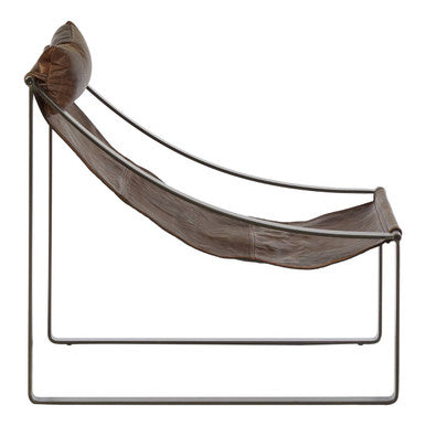 Hoxton Brown Leather Sling Chair