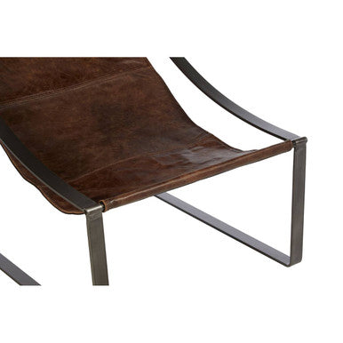 Hoxton Brown Leather Sling Chair