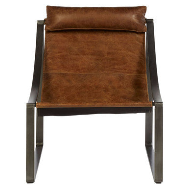 Hoxton Genuine Light Brown Leather Sling Chair