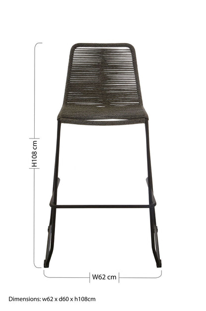Sisal Grey Rope Bar Chair