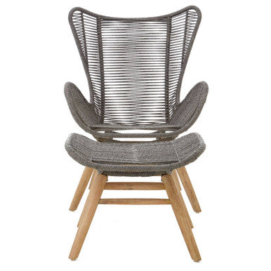 Sisal Grey Rope Lounge Chair and Footstool