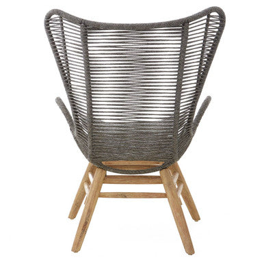 Sisal Grey Rope Lounge Chair and Footstool