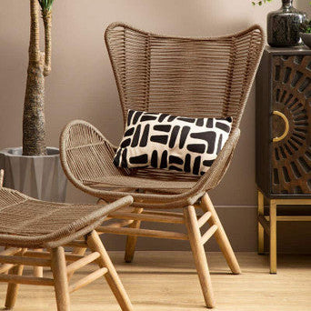 Sisal Latte Rope Lounge Chair And Footstool