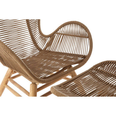 Sisal Latte Rope Lounge Chair And Footstool