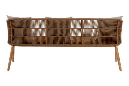 Opus 3 Seat Grey Sofa with Wooden Legs