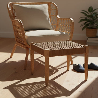 Opus Natural Rope Footstool with Woven Rope Seat