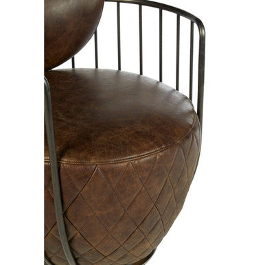 Hoxton Brown Leather Swivel Chair
