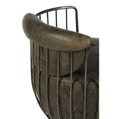 Hoxton Dark Grey Leather Swivel Chair