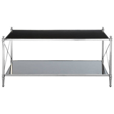 Hoffmann Black Glass and Nickel Finish Rectangular Coffee Table