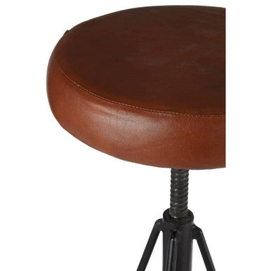 Nandri Round Leather Stool