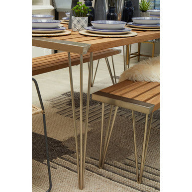 Nandri Slatted Teak Wood Bench