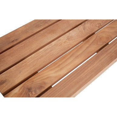 Nandri Silver Teak Wood Bench with Slatted Seat