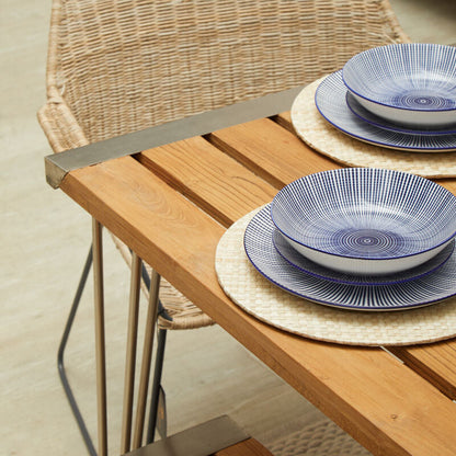 Nandri Slatted Teak Wood Dining Table