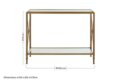 Axis Console Table With Gold Finish Frame