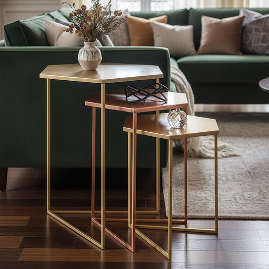 Templar Set Of 3 Bronze Finish Tables