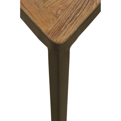 Elmo Elm Wood and Iron Set Of 3 Triangular Tables