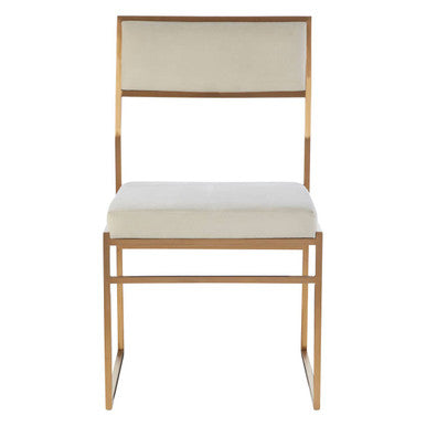Mian Milky White Velvet Dining Chair