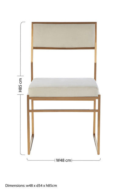 Mian Milky White Velvet Dining Chair
