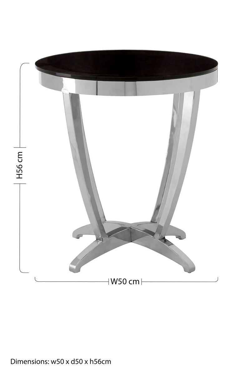 Yasmin Black Tempered Glass Side Table