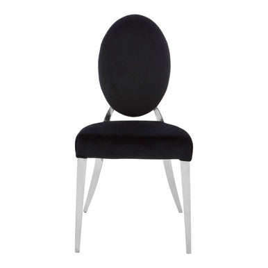 Yasmin Black Velvet And Silver Chair