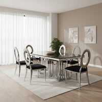 Oval Back Black Velvet Dining Chair | Yasmin