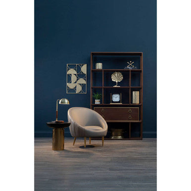 Lagero Brown Leather Effect Curved Cocoon Chair