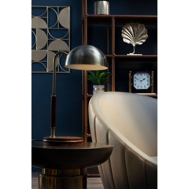 Lagero Brown Leather Effect Curved Cocoon Chair