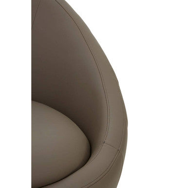 Lagero Brown Leather Effect Curved Cocoon Chair