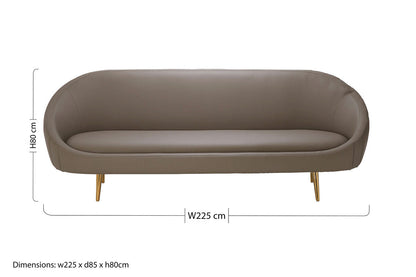 Lagero Brown Leather Effect Sofa